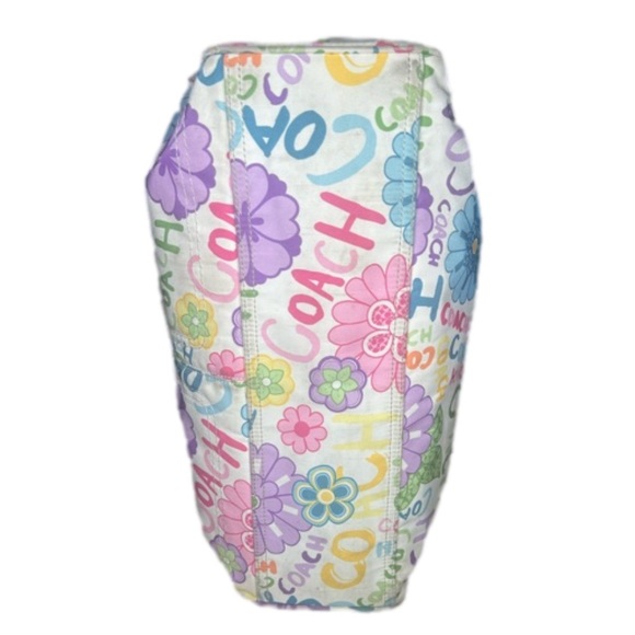 Coach Daisy Graffiti Bright Pink Floral Nylon Tote | Diaper Bag | VGUC - Picture 5 of 8